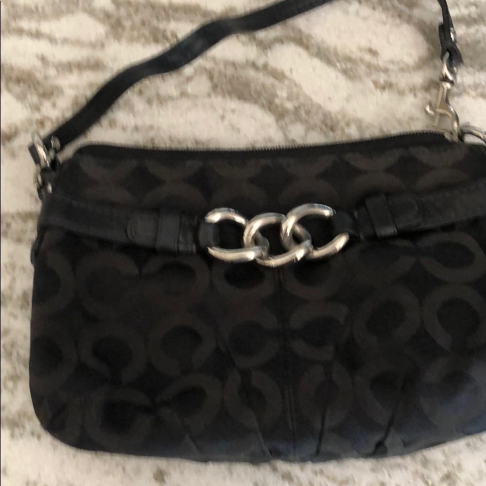 Coach logo wristlet
